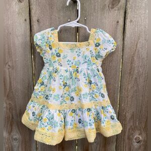 Joie Yellow Floral Coquette Dress Size 12 Months